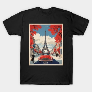 Paris Eiffel Tower France Vintage Poster Tourism 3 T-Shirt